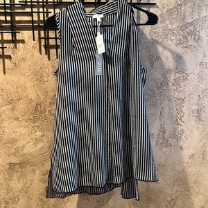 NWT Spense Black & White Vertical Striped Tank